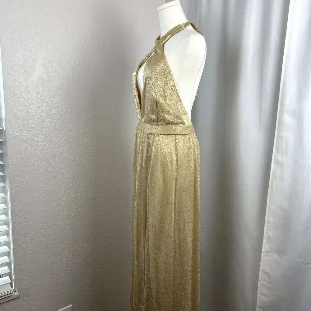 Lulu's Gold Maxi Dress - Picture 6 of 15